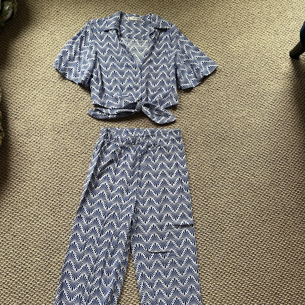MANGO Blue Patterned Set - image 4